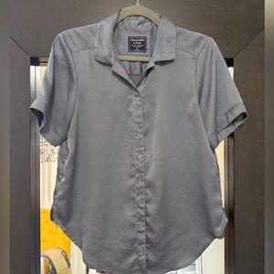 Abercrombie & Fitch Gray/Blue Satin Blouse